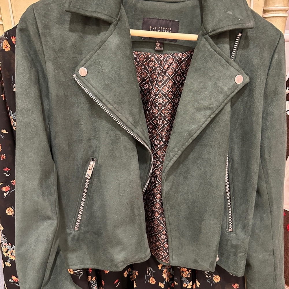 Forest Green Suede Women's Jacket